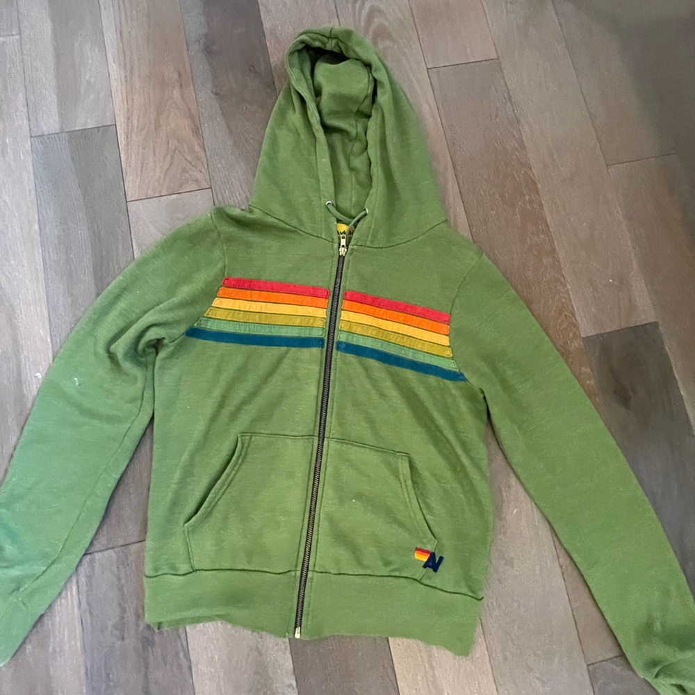 Green aviator nation stripe zip up!!#preppy